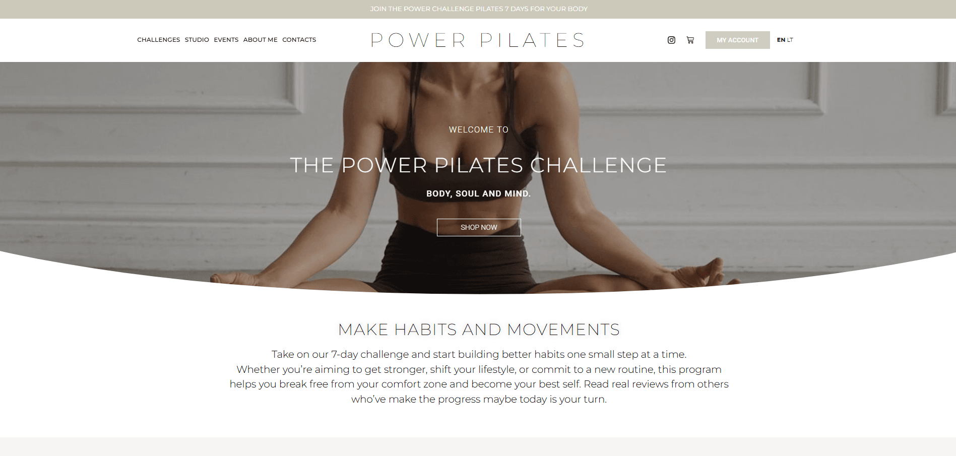 Power Pilates projekto vaizdas