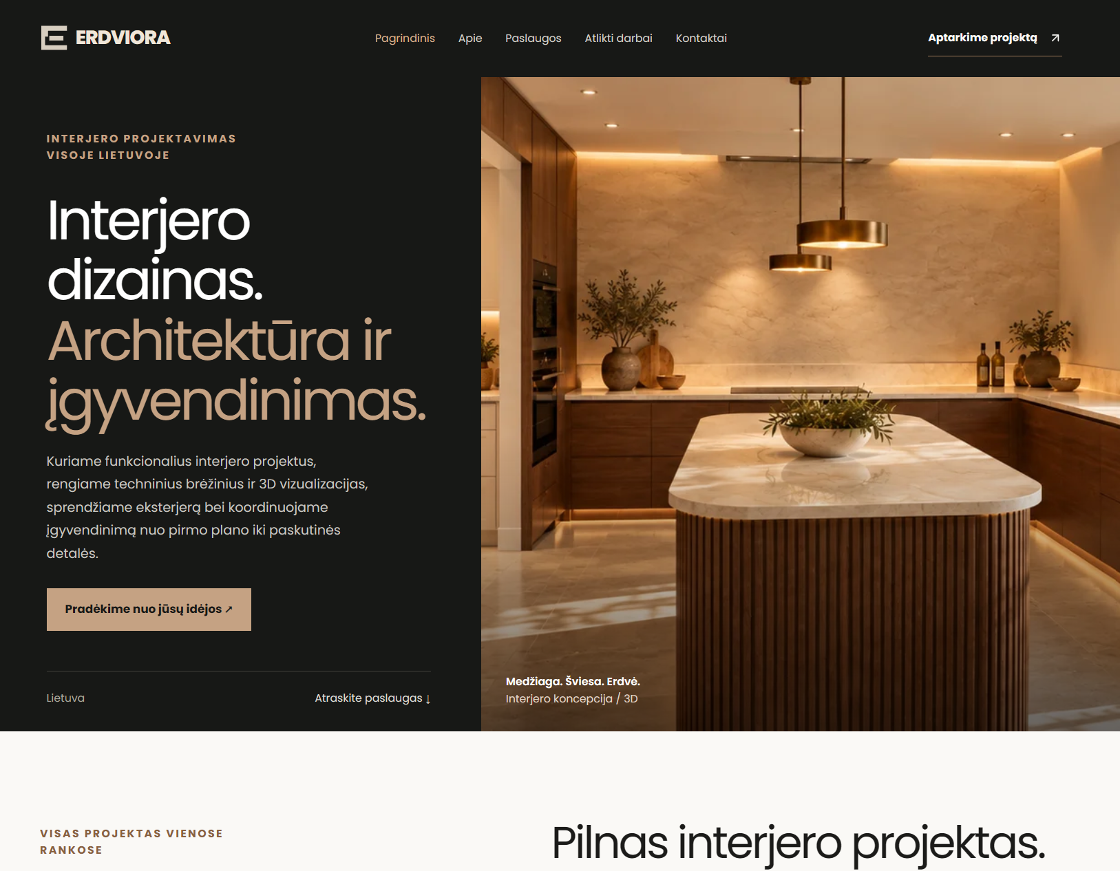 Erdviora.lt projekto vaizdas